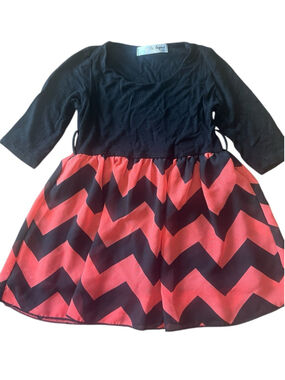 Be Inspired 2T black pink chevron dress for girls